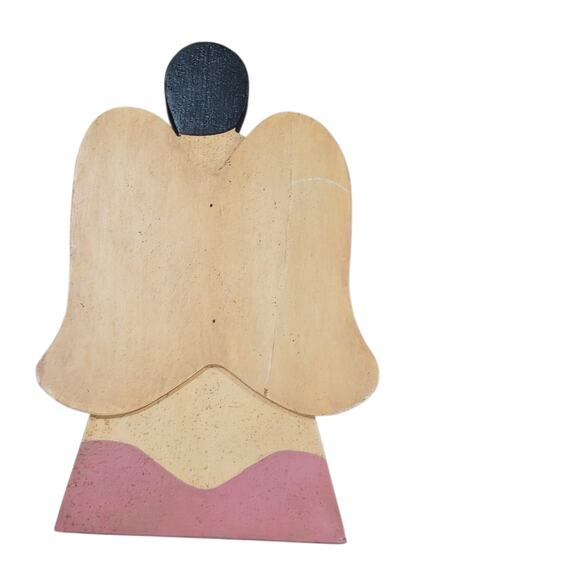 Vintage Wooden decorative angel figures, Lot of Two 16" 12" - Picture 4 of 13